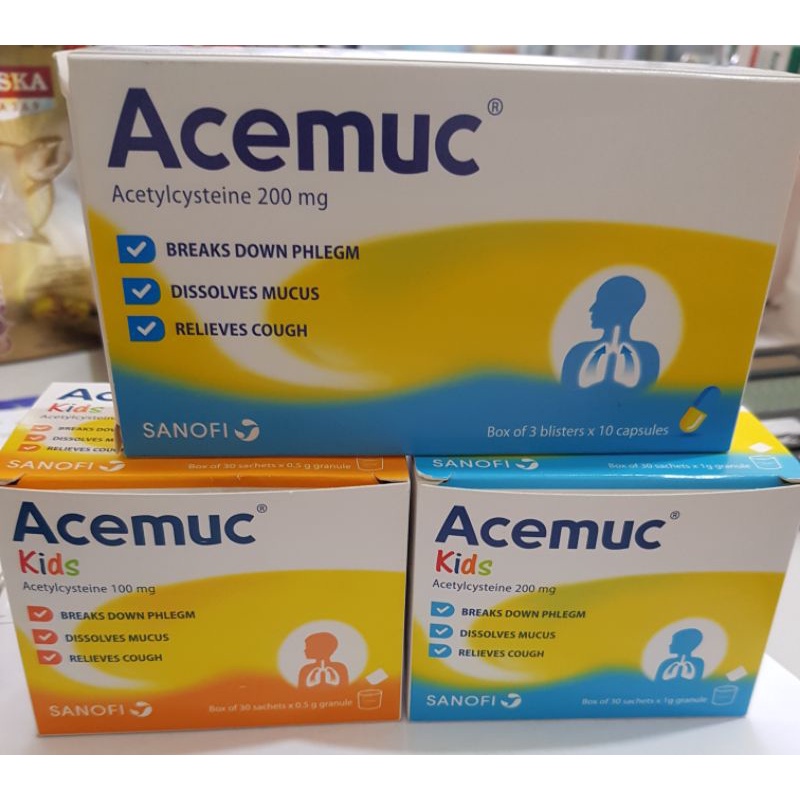 Acemuc kids 100mg hộp 30 gói