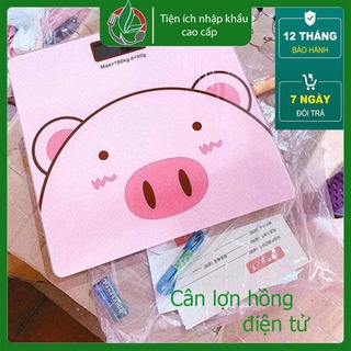 Cân lợn hồng, cân điện tử chuẩn xác, đo nhiệt độ hình dáng đáng yêu nhỏ gọn