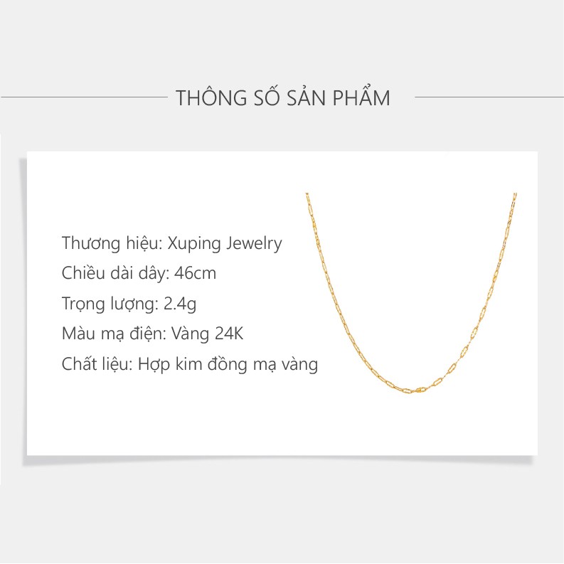 Dây Chuyền Nữ Mạ Vàng 24K, Thiết Kế Phong Cách Sang Trọng - XPDC47