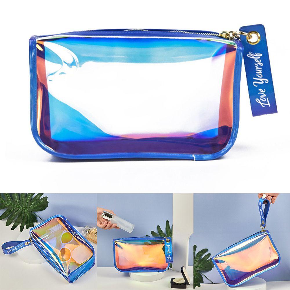 Túi Đựng Mỹ Phẩm Màu Laser Không Thấm Nước Có Khóa Kéo