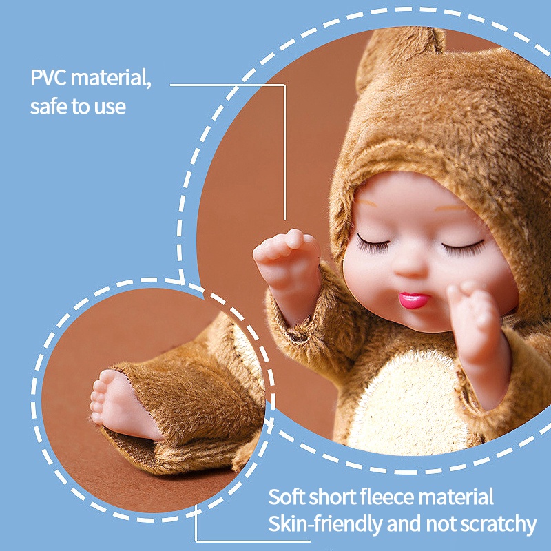 Búp bê bằng vải nhung 11*5cm dùng trang trí không gian