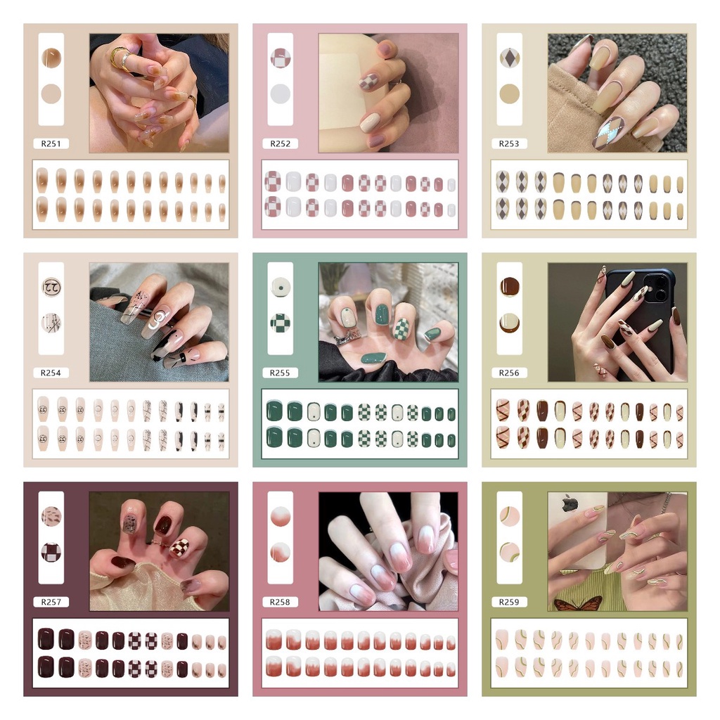 Hộp 24 Móng Tay Giả Thời Trang R251-R300