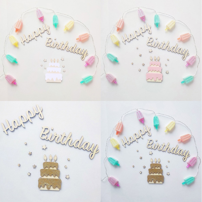 Phụ Kiện Chữ Happy Birthday Dán Tường Trang Trí Đa Ứng Dụng