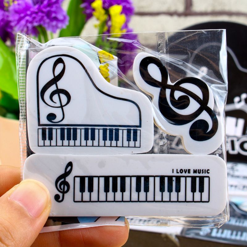 Bộ 3 Cục Tẩy Hình Cây Đàn Piano Phong Cách Hàn Quốc Cho Học Sinh