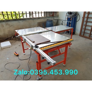 Cưa bàn trượt mini nâng hạ điện