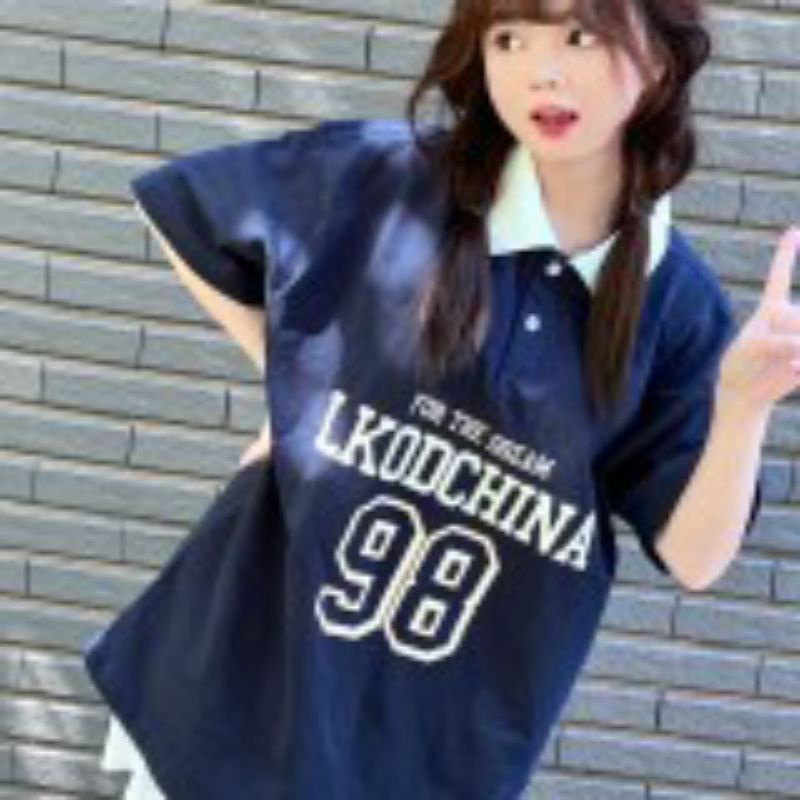 Áo polo 98 AM chất bo cotton dầy đẹp, cổ phụ kiện bo, cúc cổ , xanh than, from thụng tay lỡ