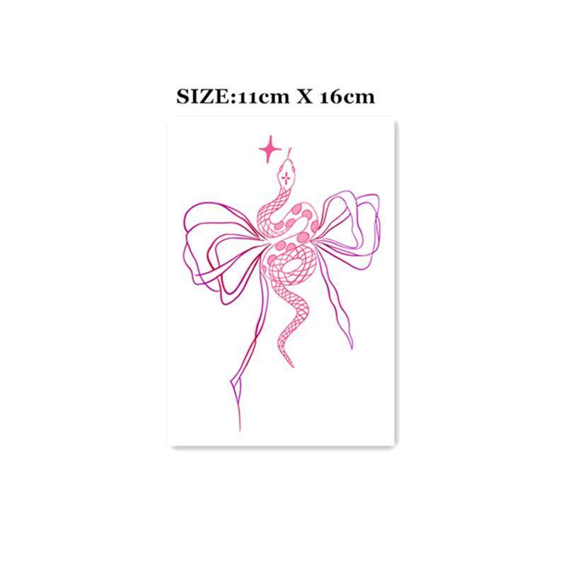 Miếng Dán Xăm Hình Rắn Thắt Nơ Bướm Màu Sắc