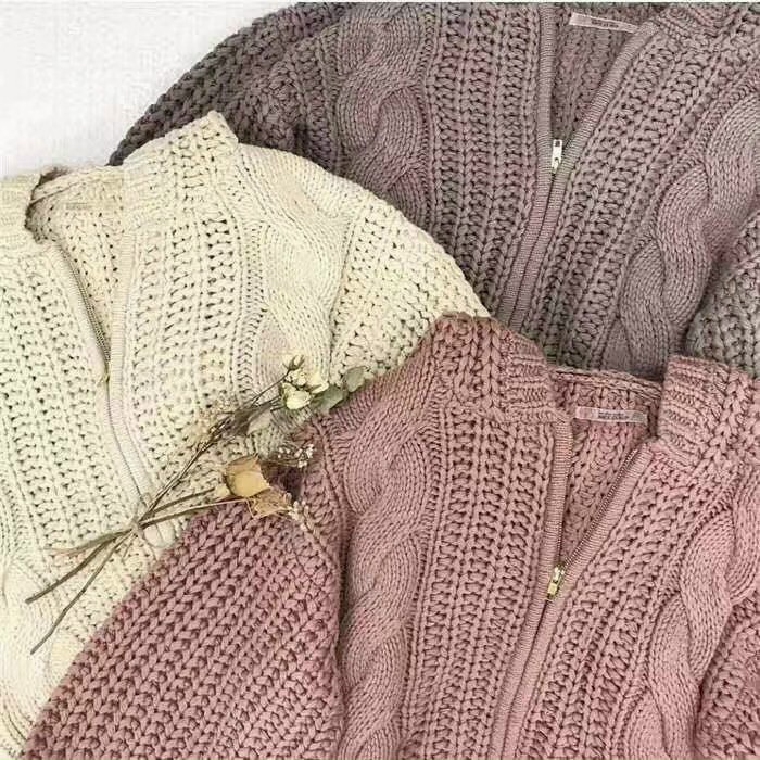 sale Áo khoác len Cardigan len vặn thừng chất dày dặn