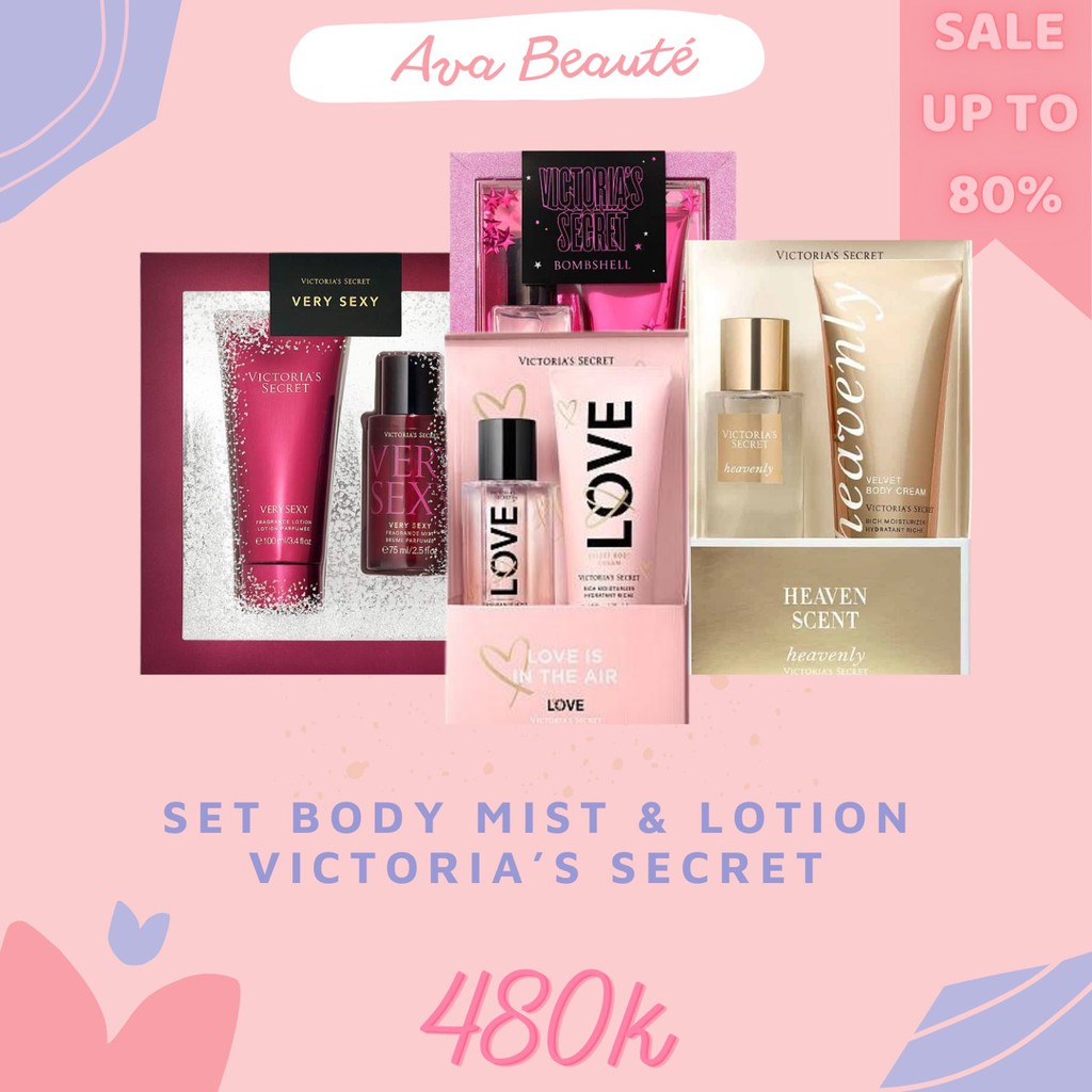 Set body mist và dưỡng thể VS