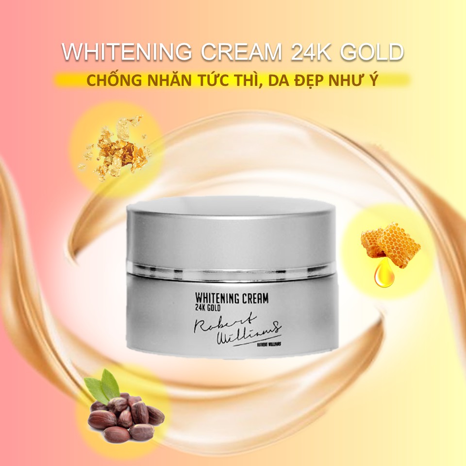Bộ đôi dưỡng trắng chống nắng hiệu quả ROBERT WILLIAMS Kem Vàng 24K 20g và Kem trang điểm CC cream 30g (SPF50+)
