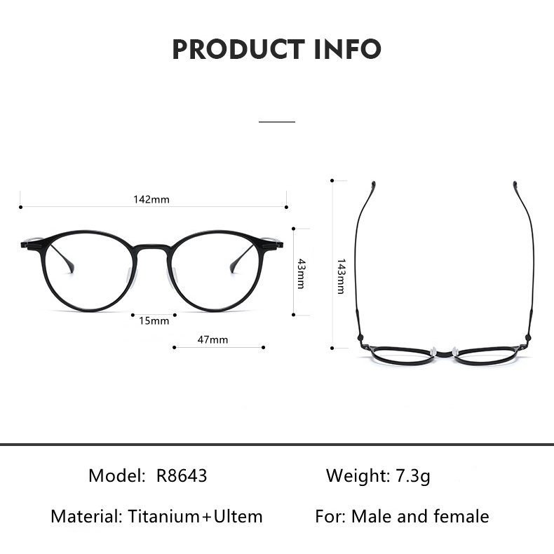 Ins Style Ultem + Mắt Kính Tianium Hình Quả Lê Nhỏ Siêu Nhẹ Có Thể Được Trang Bị Với Myopia Opt