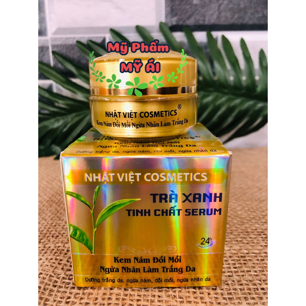 KEM Nhật Việt Trà Xanh 10G, kem mụn, kem trắng da, kem mờ nám tàn nhang Mỹ phẩm Mỹ Ái