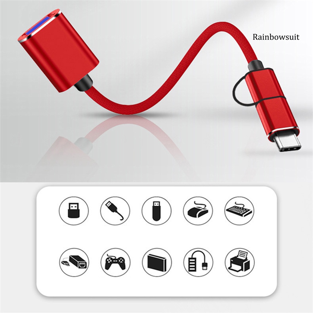 Dây Cáp Chuyển Đổi OTG 2 Trong 1 Micro USB Type-C Sang USB 3.0 OTG Cho Tay Cầm Chơi Game