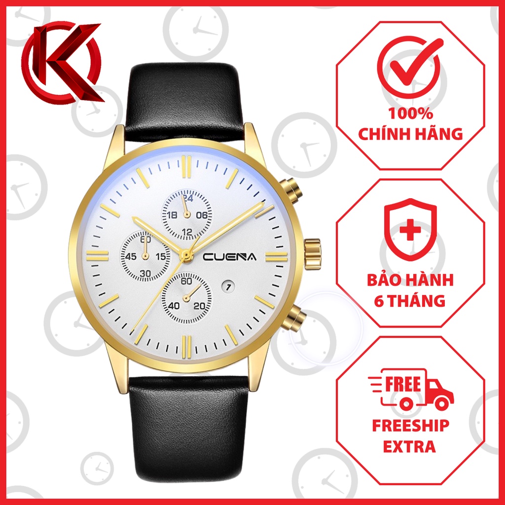 Đồng Hồ Nam C.U.E.N.A Dây Da Thời Trang Cao Cấp - A59 - Kaisya Watch