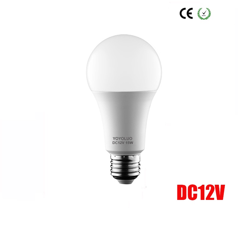 Bóng Đèn Led E27 Tiết Kiệm Năng Lượng 3W 6W DC 12V 9W 12W 15W 18W 12V Tiện Dụng