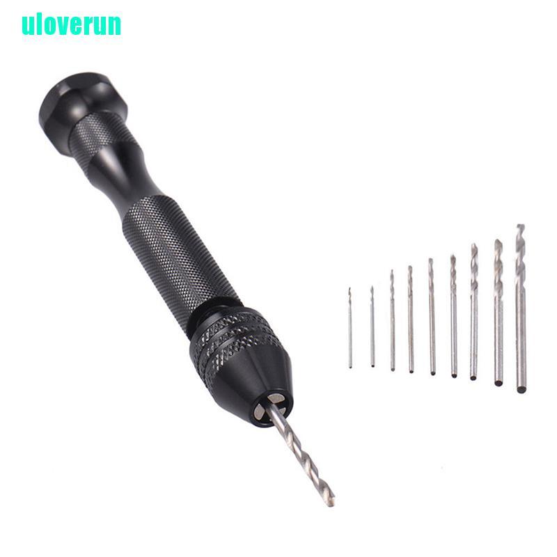 Máy Khoan Cầm Tay Mini Bằng Nhôm Kèm 10 Mũi Khoan Xoắn