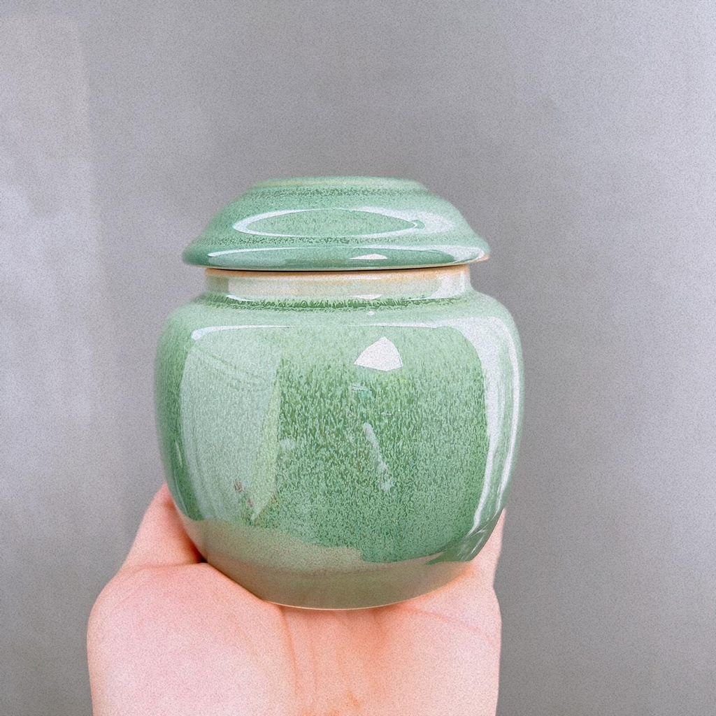 Bộ Ấm Trà ⚱ Gốm Sứ Bát Tràng ⚱ Bộ Ấm Chén Chóp Xanh Thiên Thanh Decor Cao Cấp Gomphuquy Ac91