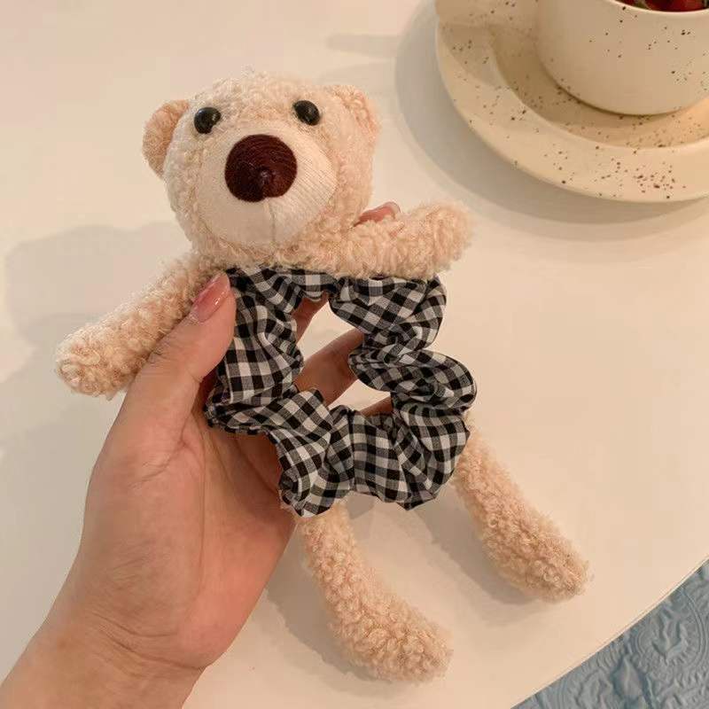 Dây Cột Tóc Lông Thỏ Hình Gấu Hoạt Hình Dễ Thương