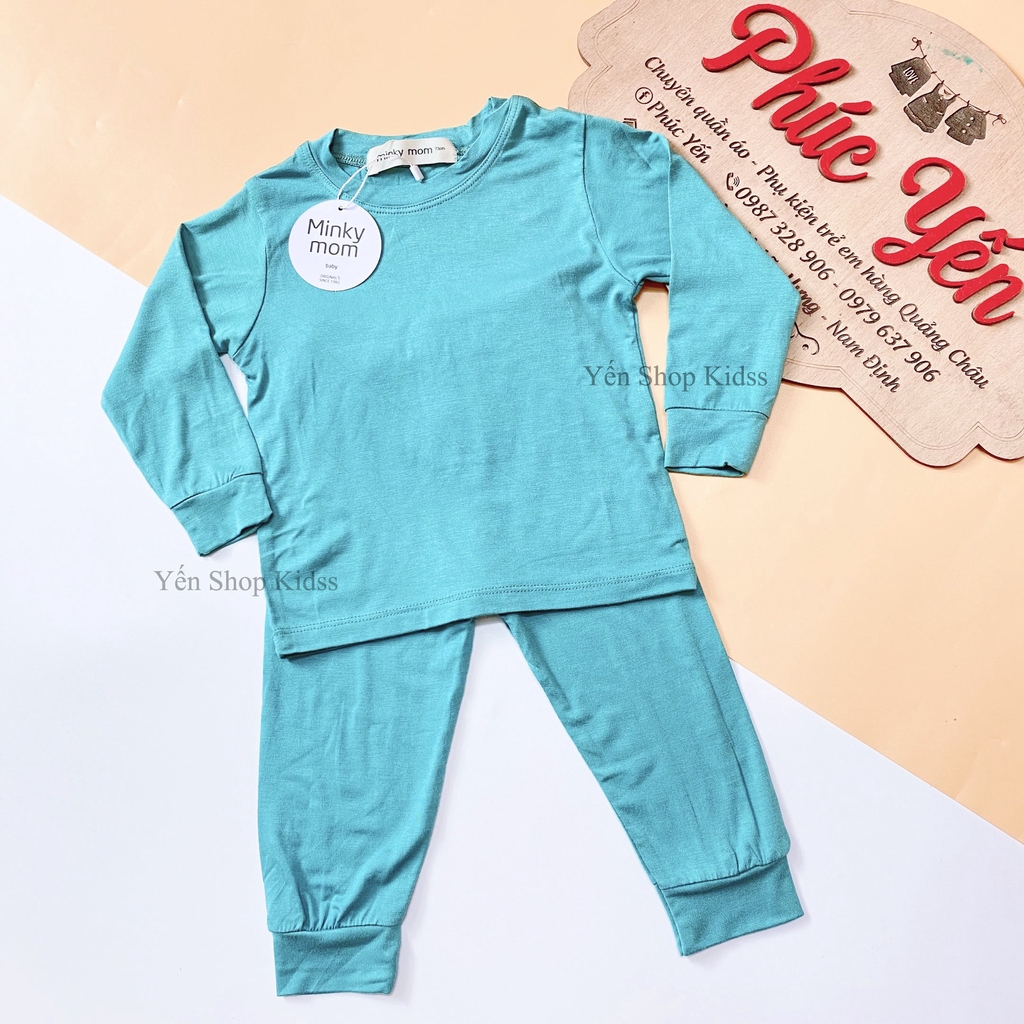 Bộ Dài Tay Trơn Cổ Chui Minky Mom Cho Bé (7-19kg) (SP001281)