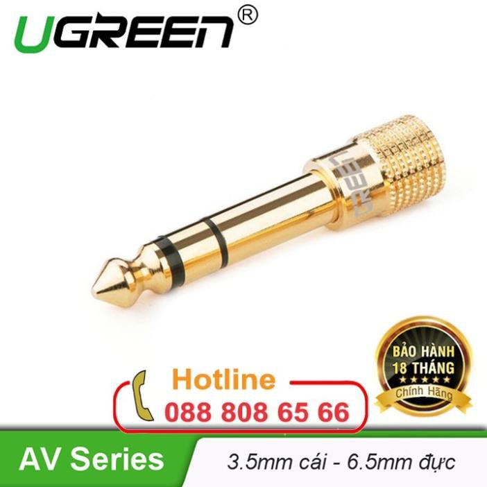 Đầu chuyển đổi âm thanh 6.5mm to 3.5mm UGREEN 20503 mạ vàng cao cấp