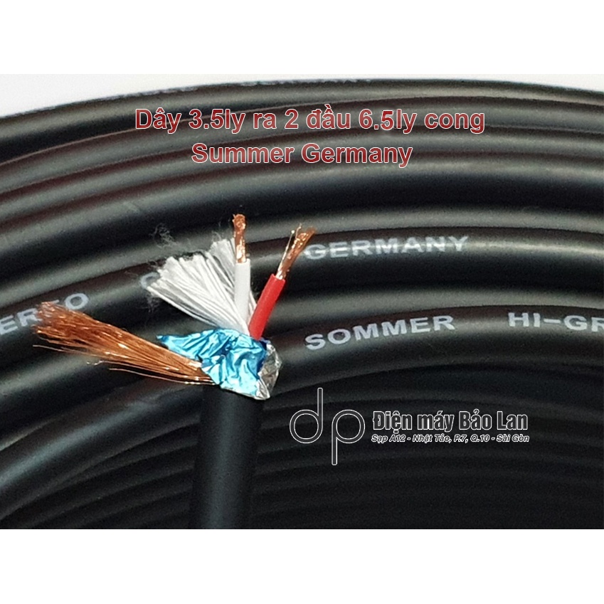 Dây 3,5 ly ra 2 đầu 6,5 ly cong - Hãng Sommer Germany