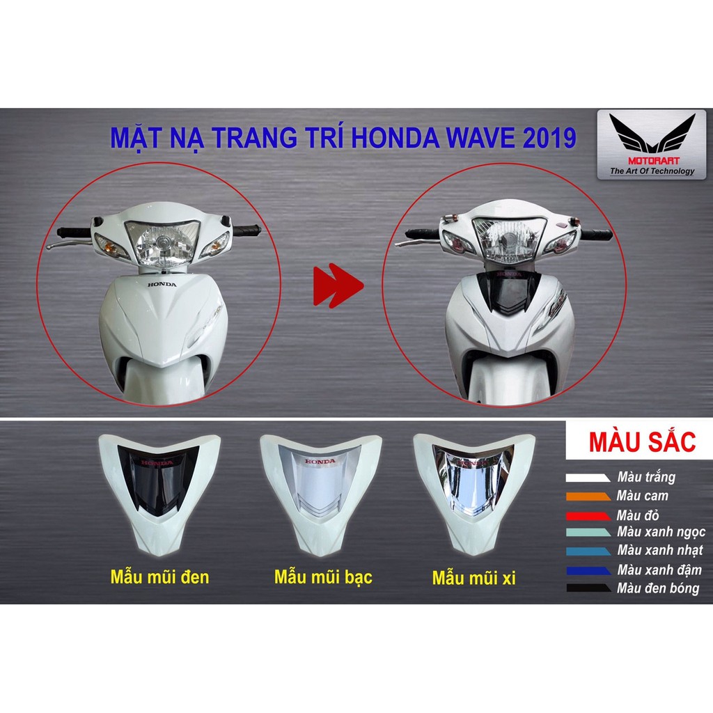 Mặt nạ wave 2017 - 2019 kiểu 2 tầng hàng loại 1. PB1