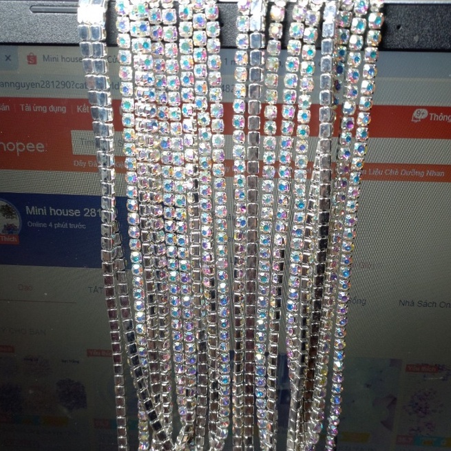 0.5/1 mét dây xoàn, đá chấu dây đính kết phụ kiện trang phục, làm trang sức