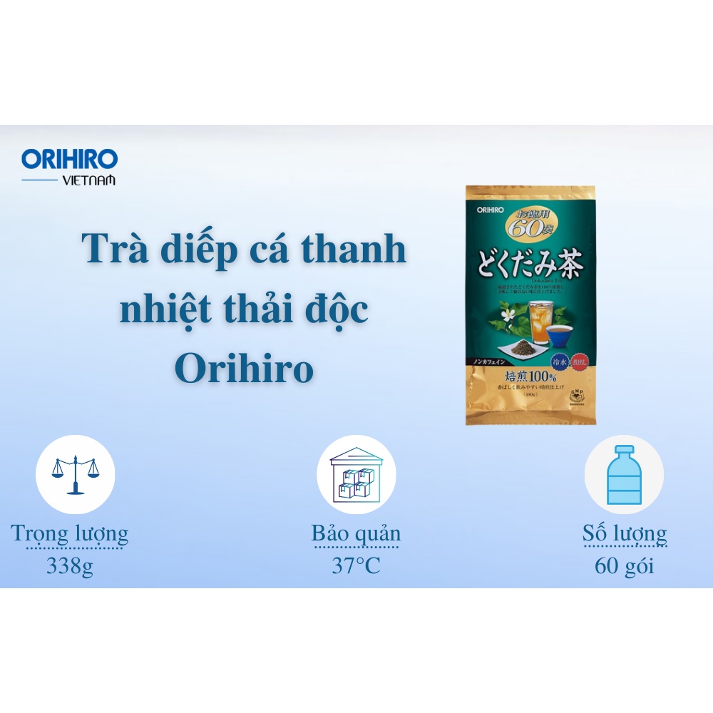 Trà diếp cá Orihiro hỗ trợ thanh nhiệt, thải độc (60 gói/túi)