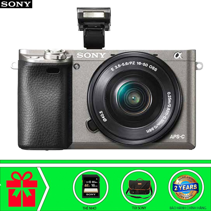 Máy ảnh Sony Alpha A6000 Kit 16-50mm F3.5-5.6 (Xám) - Chính hãng phân phối