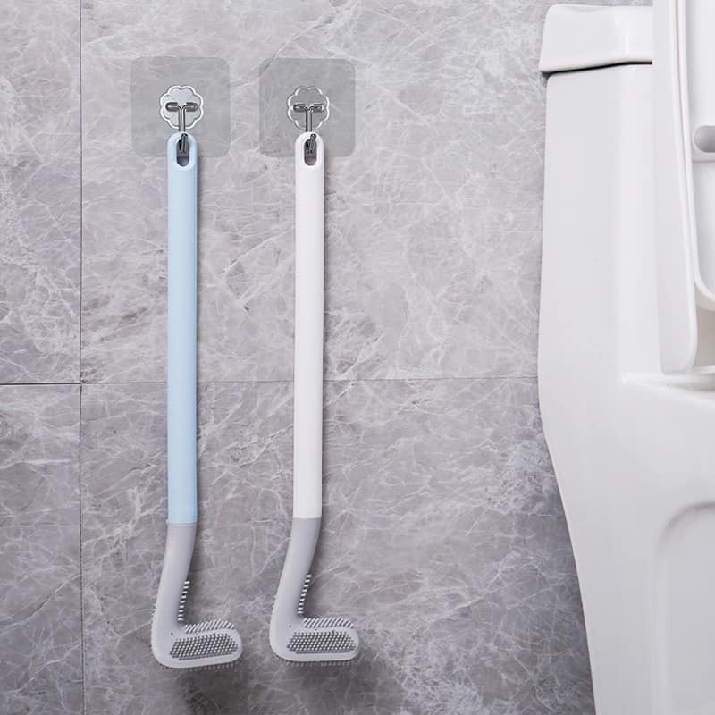 Cây cọ toilet - chổi chà nhà tắm vệ sinh silicone mẫu cong thông minh loại tốt tiện lợi đa năng