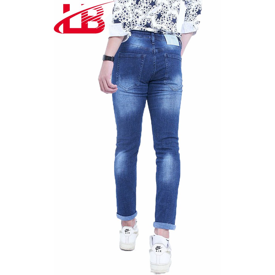[Mã LT50 giảm 50k đơn 250k] Quần jean dài nam LB , màu xanh thời trang cao nhẹ, chất jean dày, co giãn tốt, DNBB5173 | BigBuy360 - bigbuy360.vn