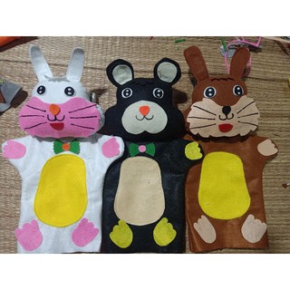 Rối Bàn Tay truyện Bác Gấu Đen và 2 chú thỏ (nỉ mềm)