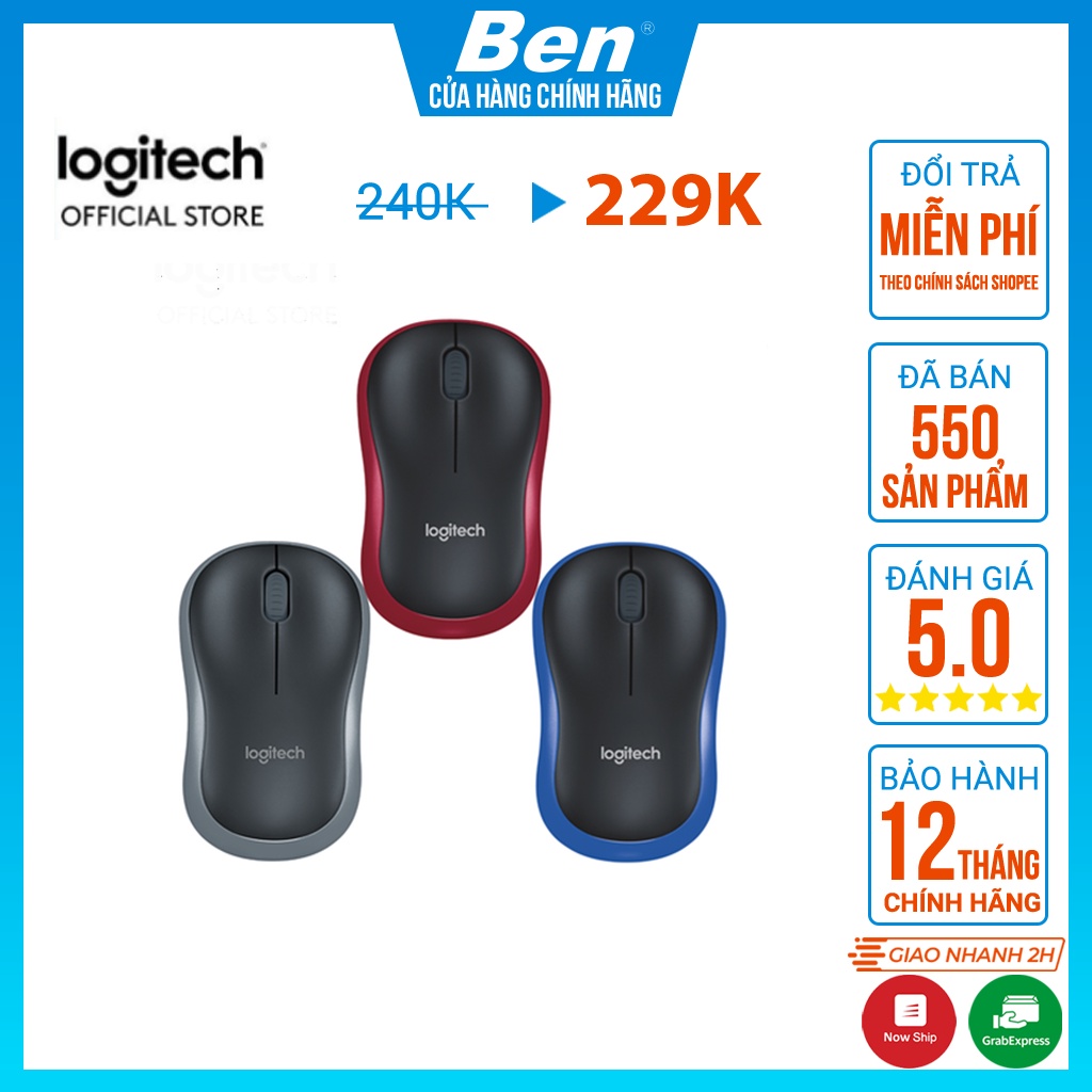 Chuột không dây LOGITECH M185 chuột máy tính không dây chính hãng Logitech