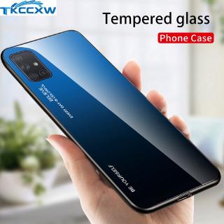 Ốp điện thoại kính màu Gradient thời trang sang trọng cho SAMSUNG GALAXY A01 A11 A31 A41 A51 A71 5G