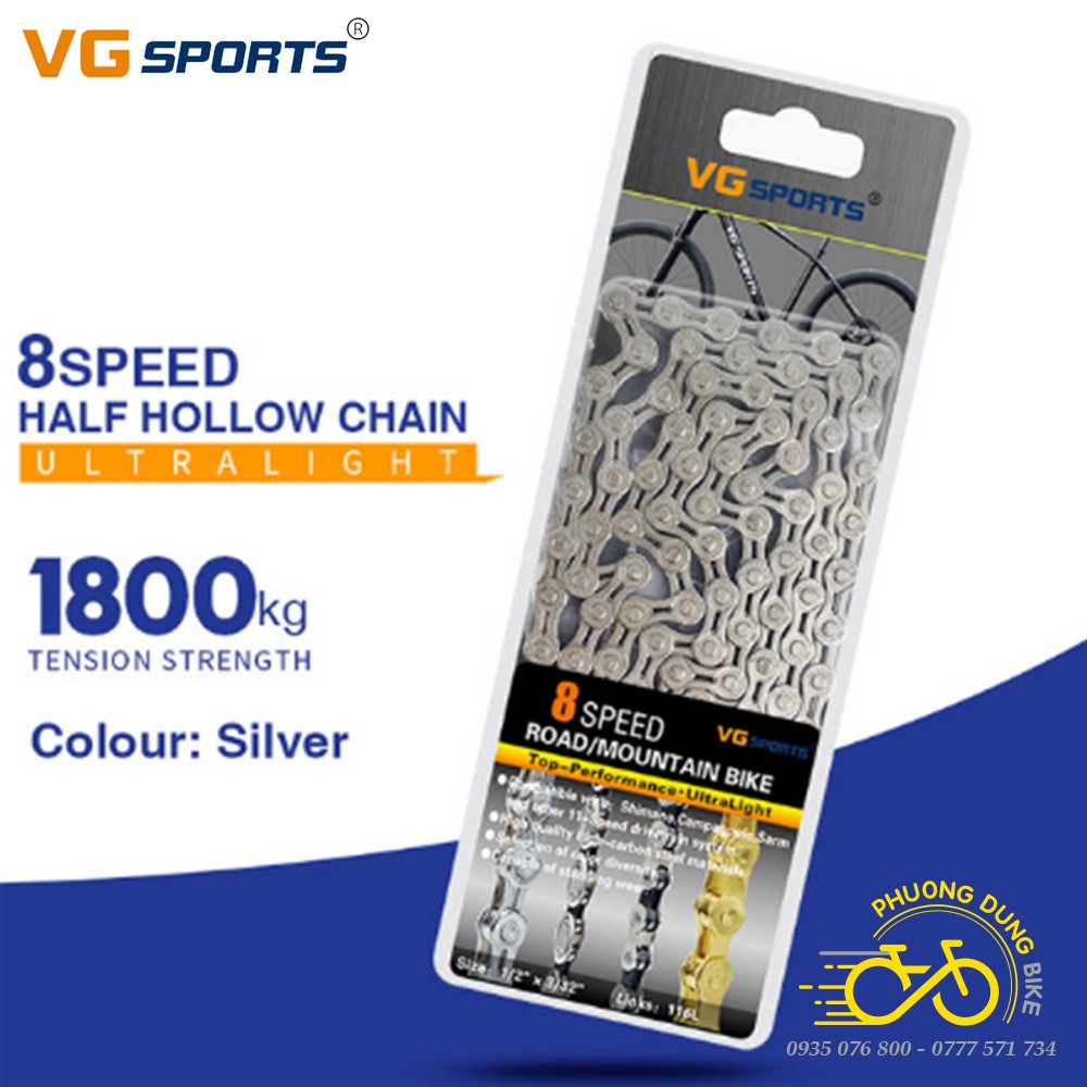 Xích sên rỗng xe đạp VG SPORTS 8 Speed/ 9 Speed /10 Speed / 11 Speed