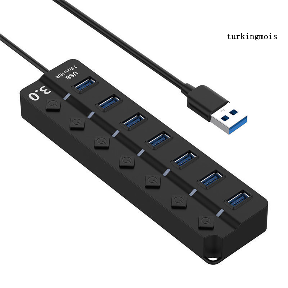 Bộ Chia 7 / 4 Cổng Usb 3.0 Tốc Độ Cao Có Công Tắc On / Off Tiện Dụng