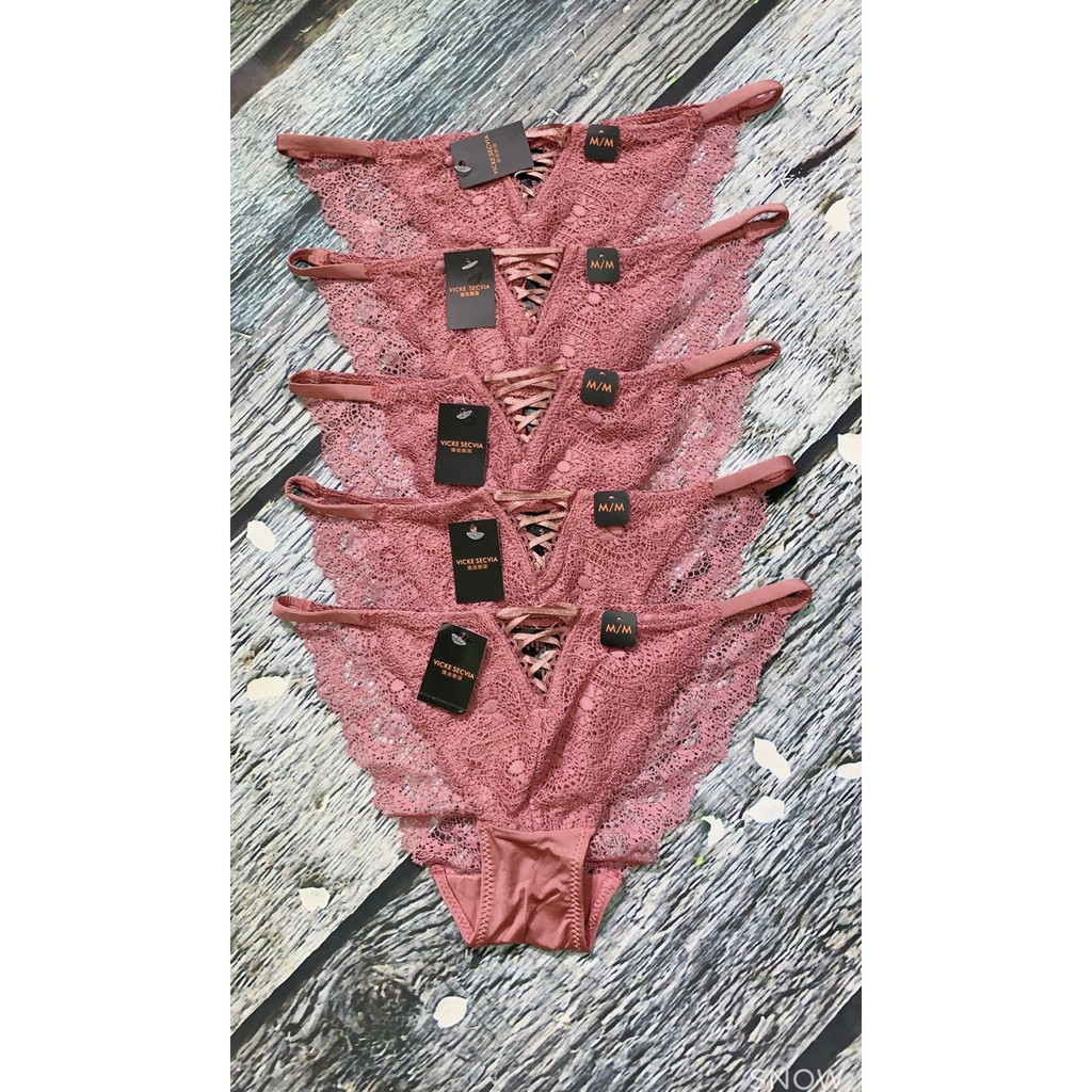 Quần lót Vicky ren dây hông, đan trước hàng cao cấp