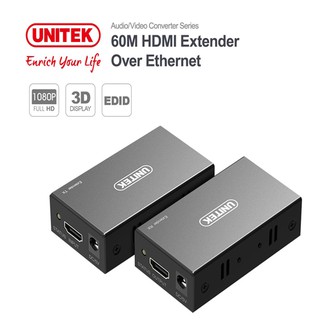 Bộ Khuếch Đại HDMI Qua LAN (cáp mạng) 60 mét chính hãng Unitek V100A
