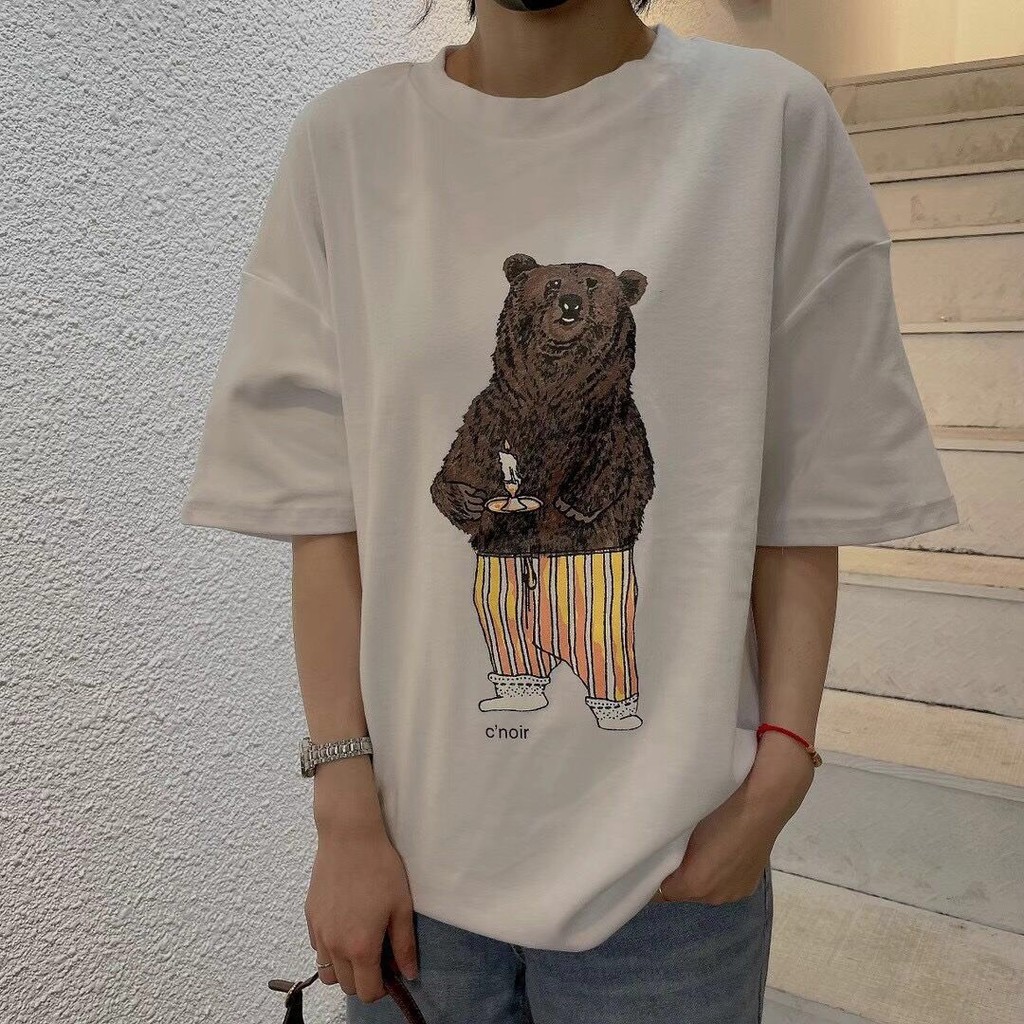 Áo thun nữ form rộng in hình chất cotton thoáng mát Xonxen Shop free size mã A038