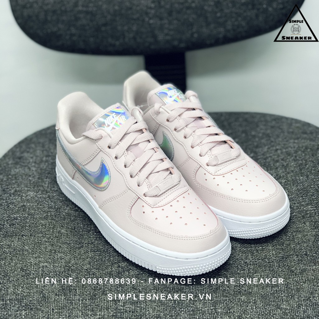 Giày Nike Air Force 1 FREESHIP Giày Nike AF1 Nữ Auth - Air Force 1 Pink Swoosh Hologram Chính Hãng