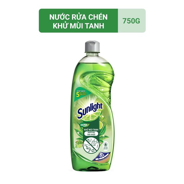 Rửa chén túi sunlight 750 trà xanh và muối khoáng