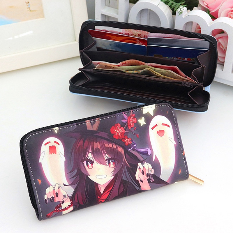 Tmdbyx Ví Da PU Đựng Tiền Xu Genshin tác Động Genshin Va Chạm Baal keqing paimon Barbara