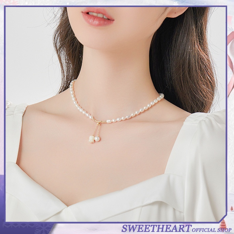 Vòng cổ Hình Hoa Lily Đính Ngọc Trai Thời Trang