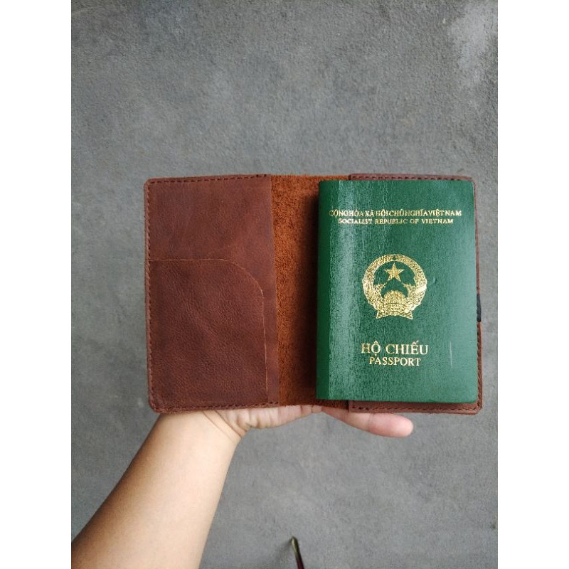 |nam và nữ| bao da passport handmade da bò thật