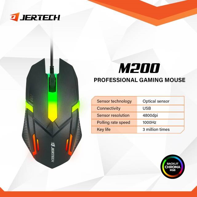 Chuột Chuyên Game Jertech Mouse Gaming M200 LED RGB 4800 DPI CHÍNH HÃNG