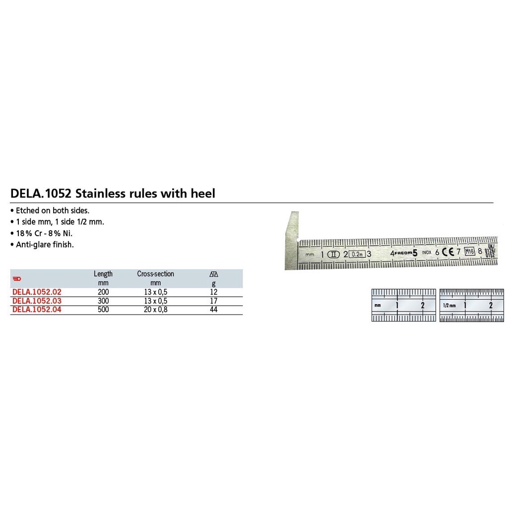 Thước lá Facom DELA.1052.200  🇫🇷