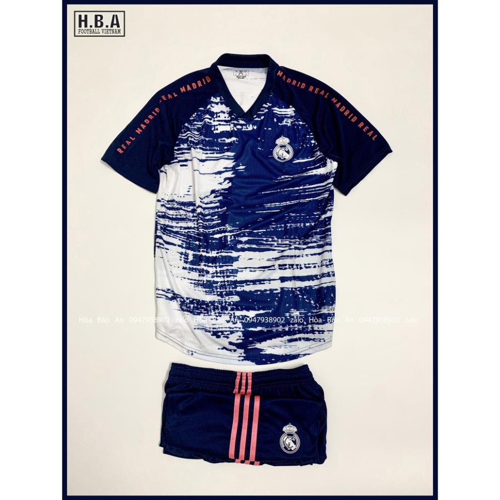 Bộ quần áo bóng đá Training CLB Real Madrid Vải Gai Thái Cao Cấp Phom 43-90kg 🏆