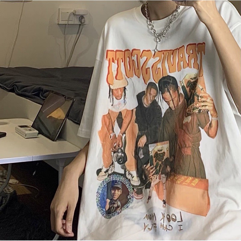 [ VIDEO THẬT ] Áo thun tay lỡ TRAVISSCOTT phông Unisex nam nữ Cotton oversize form rộng | BigBuy360 - bigbuy360.vn