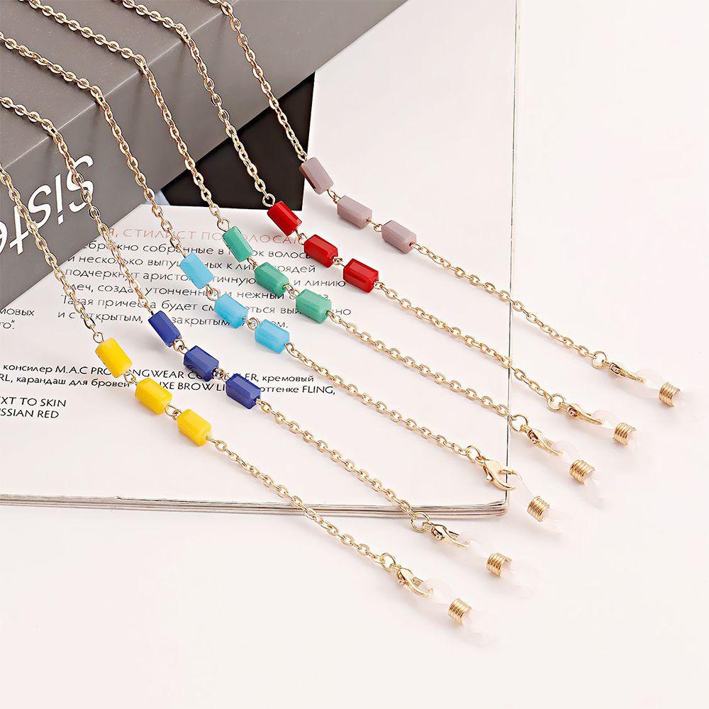 Vòng cổ Nối Dài Mắt Kính Mặt Vuông Bằng Resin