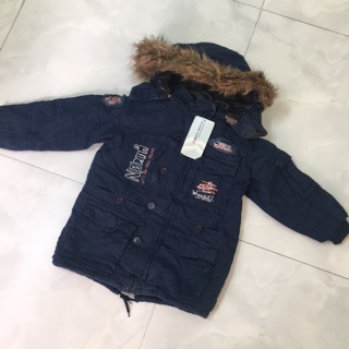 (THANH LÝ) Áo Khoác MiniGame Phao Kaki Hai Lớp Nón Rời Viền Lông Cho Bé lỗi vải nhẹ